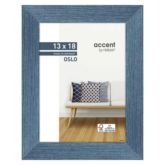 Accent Holzrahmen Oslo (13 x 18 cm, Blau)