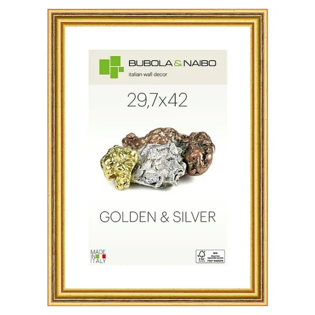 Bubola & Naibo Holzrahmen 2490 (DIN A3 / 29,7 x 42 cm, Gold)