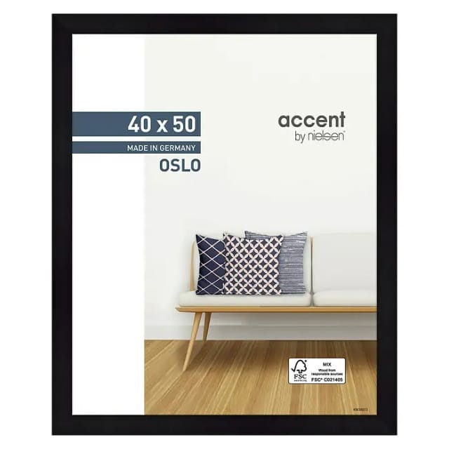 Accent Holzrahmen Oslo (40 x 50 cm, Schwarz)