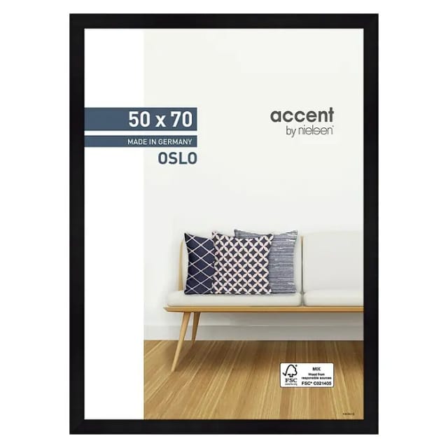 Accent Holzrahmen Oslo (50 x 70 cm, Schwarz)