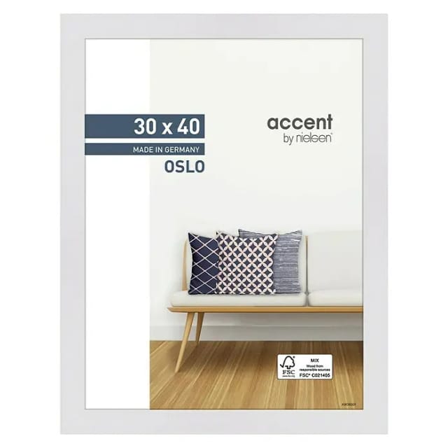 Accent Holzrahmen Oslo (30 x 40 cm, Weiß)