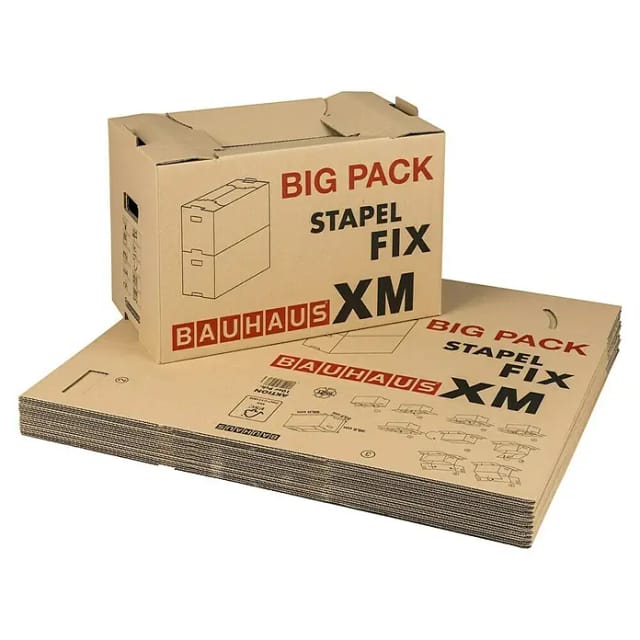 BAUHAUS Umzugskarton-Set Multibox XM Stapel-Fix (10 Stk., Traglast: 30 kg, L x B x H: 58 x 33,5 x 38,5 cm)