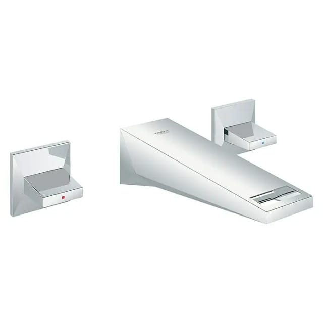 Grohe Allure Brilliant Waschtischarmatur (Wandmontage, 3 Stk., Chrom, Glänzend, Ausladung Armatur: 161 mm)