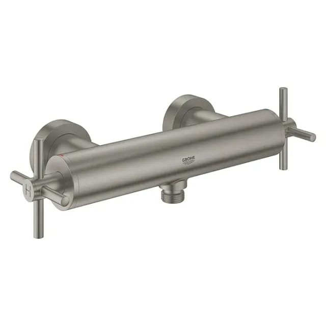 Grohe Atrio Brausearmatur (Kreuzgriff, Supersteel, Matt)