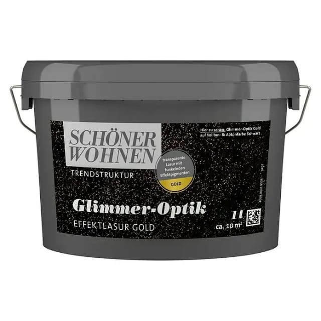 SCHÖNER WOHNEN-Farbe Trendstruktur Farbeffektputz Glimmer-Optik Effektlasur (Gold, Schimmernd, 1 l)