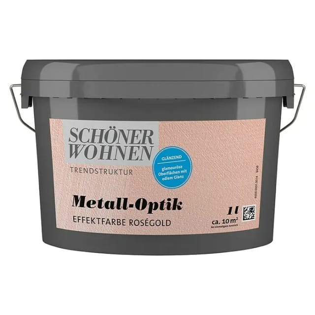 SCHÖNER WOHNEN-Farbe Trendstruktur Farbeffektputz Metall-Optik Effektfarbe (Roségold, Glänzend, 1 l)