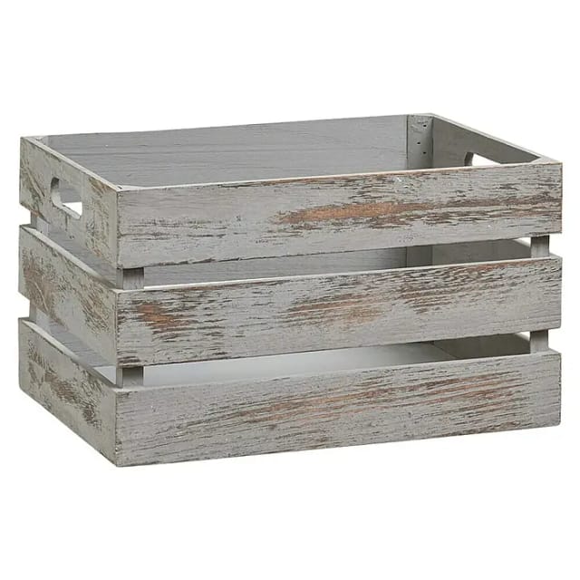 Zeller Present Holzkiste (L x B x H: 35 x 25 x 20 cm, Grau)