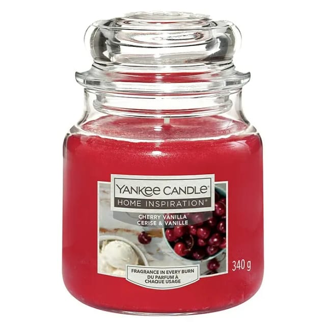 Yankee Candle Home Inspirations Duftkerze (Im Glas, Cherry Vanilla, Medium)