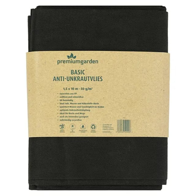Unkrautvlies (L x B: 10 x 1,5 m, Grammatur: 50 g/m²)