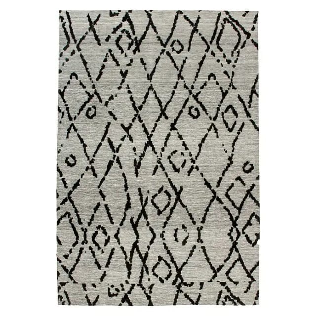 Kayoom Flachgewebeteppich River 110 (Grau/Schwarz, 150 x 80 cm, 70 % Baumwolle, 30 % Polyester)