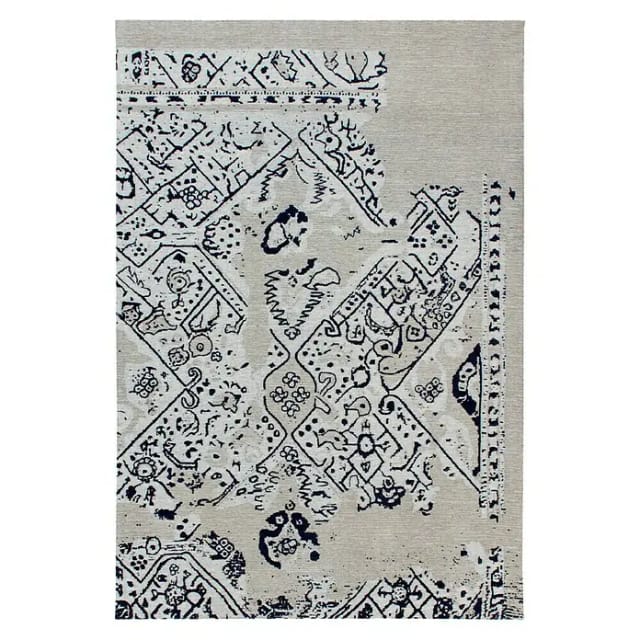 Kayoom Flachgewebeteppich River 120 (Grau/Schwarz, 170 x 120 cm, 70 % Baumwolle, 30 % Polyester)