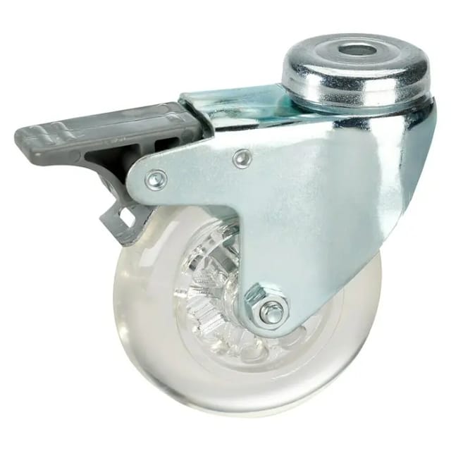 Dörner & Helmer Design-Lenkrolle (Durchmesser Rollen: 50 mm, Traglast: 40 kg, Gleitlager, Mit Rückenloch und Feststeller)