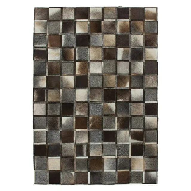 Kayoom Lederteppich Eclipse 410 (Grau/Braun, 230 x 160 cm, 100 % Leder)