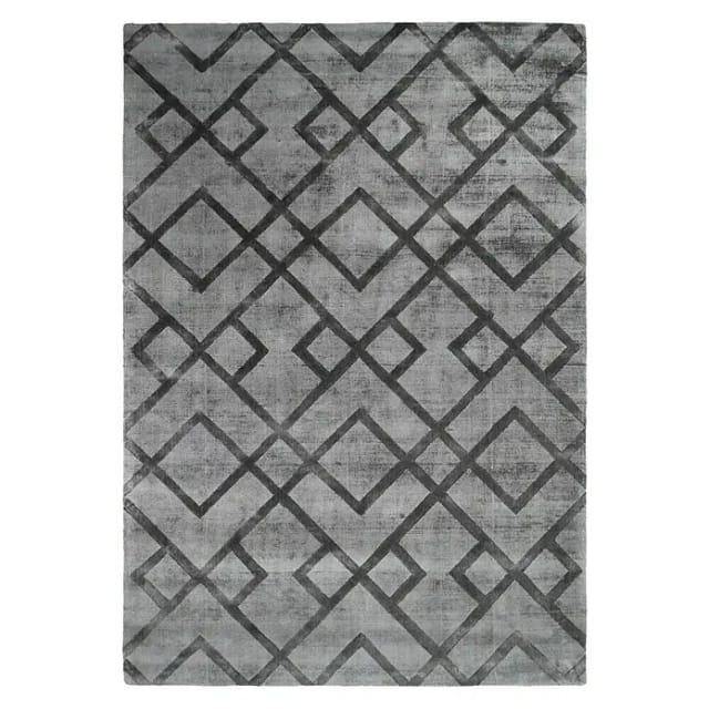 Kayoom Kurzflorteppich Luxury 310 (Grau, 170 x 120 cm, 100 % Viskose)