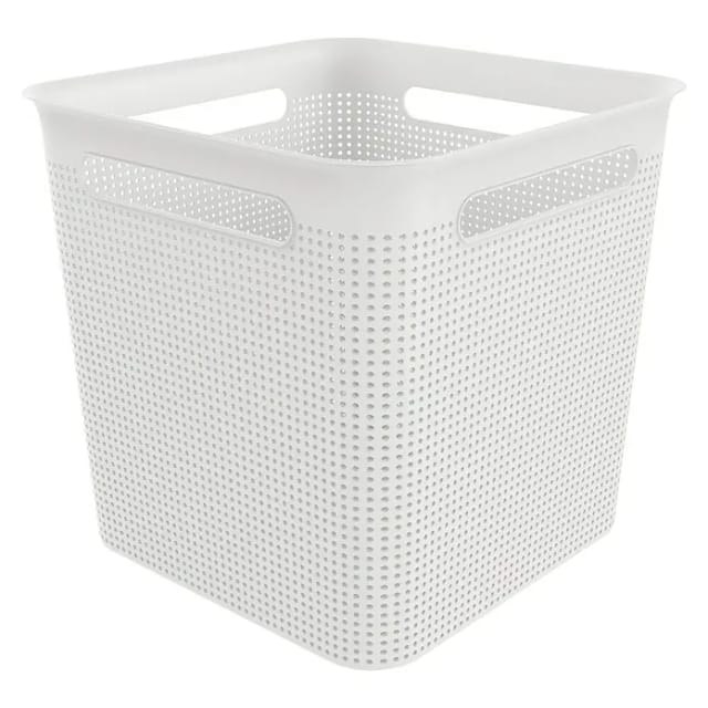 Rotho Aufbewahrungsbox Brisen (L x B x H: 29,1 x 29,1 x 28,1 cm, Kunststoff, Weiß)