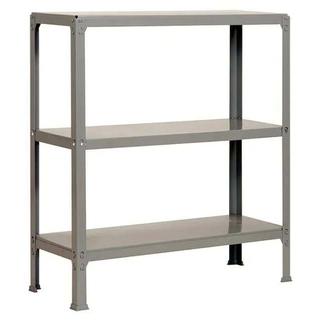 Simonrack Simonhome Metallregal Click Metall Plus (H x B x T: 90 x 100 x 30 cm, Traglast pro Boden: 150 kg, Anzahl Böden: 3 Stk., Stecken, Grau/Grau)