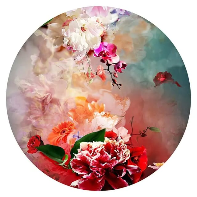 ProArt Glasbild (Flowermix III, Durchmesser: 20 cm)