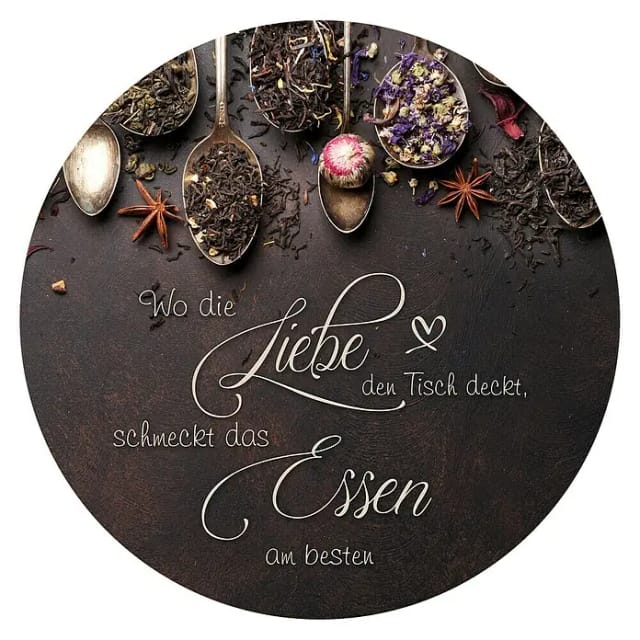ProArt Glasbild (Liebe & Essen, Durchmesser: 50 cm)