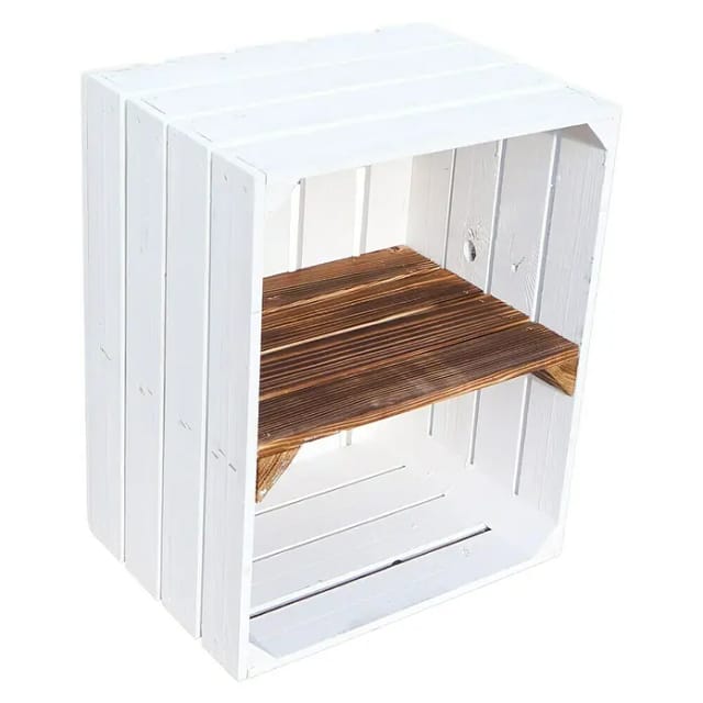 Holzregal Johanna (L x B x H: 30 x 40 x 50 cm, Holz, Weiß/Braun)