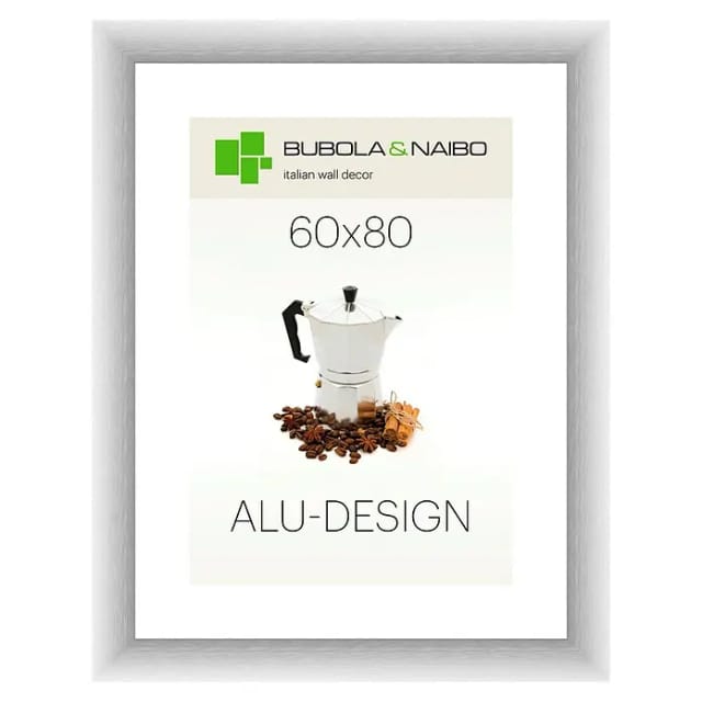 Bubola & Naibo Alurahmen Alu-Design II (Bildformat: 60 x 80 cm, Silber)