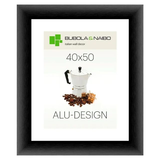 Bubola & Naibo Alurahmen Alu-Design II (Bildformat: 40 x 50 cm, Schwarz)