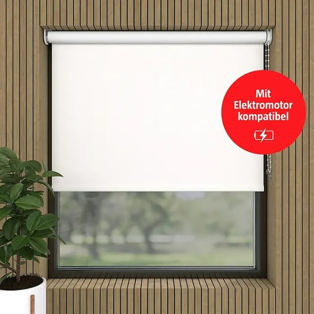 Verdunkelungsrollo (B x H: 115 x 190 cm, Schneeweiß)