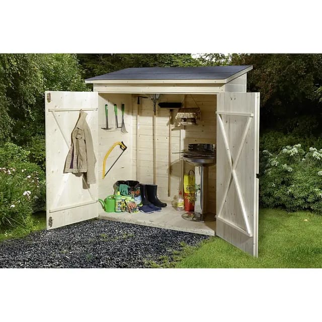 Weka Geräteschrank 361 (Außenmaß inkl. Dachüberstand (B x T): 173 x 105 cm, Holz, Natur)