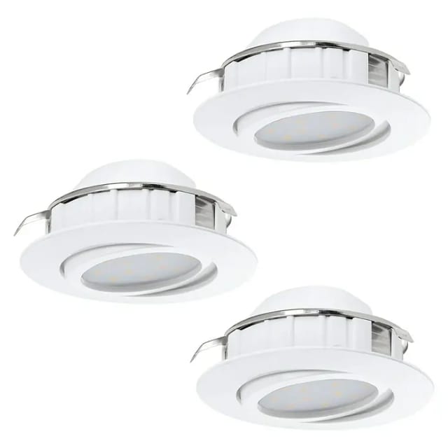 Eglo LED-Einbauleuchten-Set Pineda (4,9 W, L x B x H: 8,4 x 8,4 x 4 cm, Weiß, 3 Stk., Warmweiß)