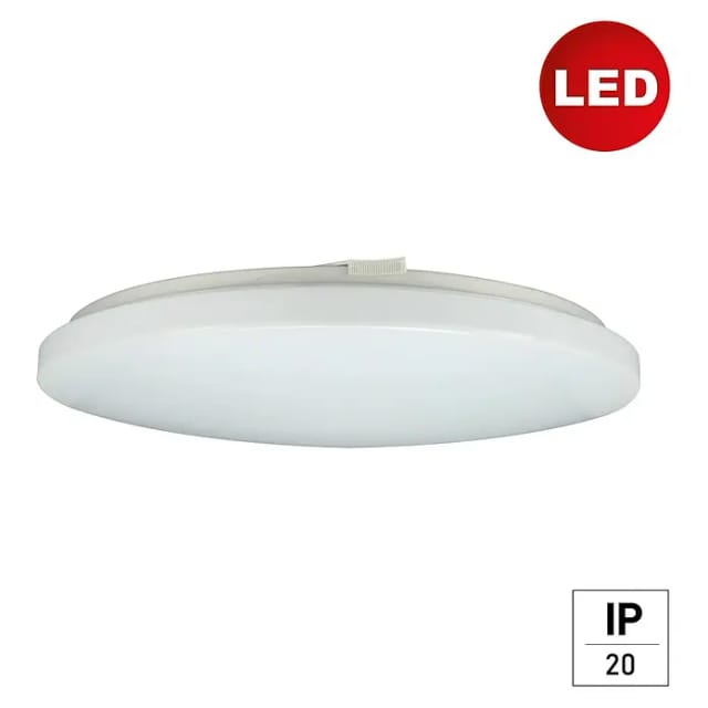E2 elektro LED-Wand- & Deckenleuchte rund White R (24 W, Ø x H: 33 x 6,2 cm, Weiß, Warmweiß)