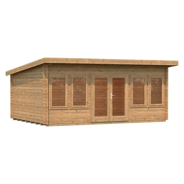 Palmako Gartenhaus Lisa (Außenmaß inkl. Dachüberstand (B x T): 578 x 447 cm, Holz, Hellbraun)