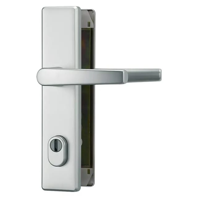 Abus Schutzbeschlag HLZS814 (Hauseingangstür, Aluminium, Drücker beidseitig, Stärke Tür: 52 mm - 72 mm)