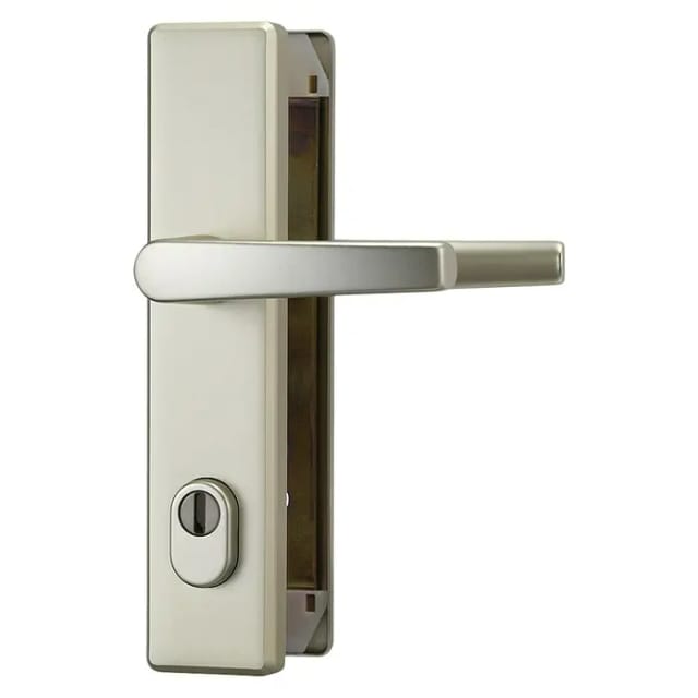 Abus Schutzbeschlag HLZS814 (Hauseingangstür, Neusilber, Drücker beidseitig, Stärke Tür: 52 mm - 72 mm)
