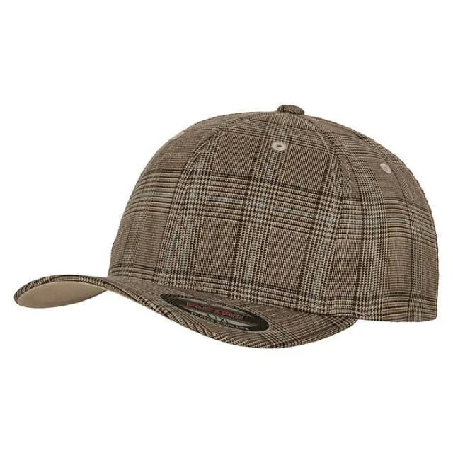 Flexfit Baseballkappe Glen Check (Braun/Khaki, L/XL)