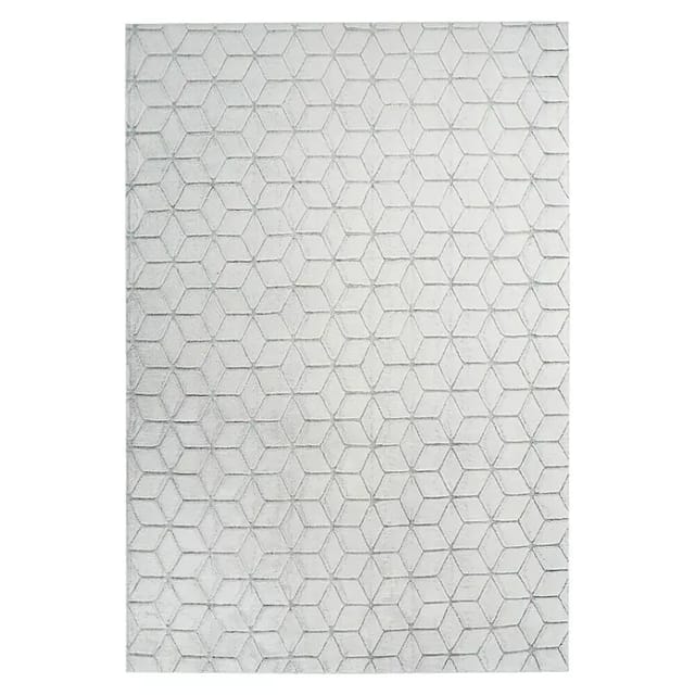 Kayoom Hochflorteppich Vivica 125 (Weiß/Anthrazit, 150 x 80 cm)