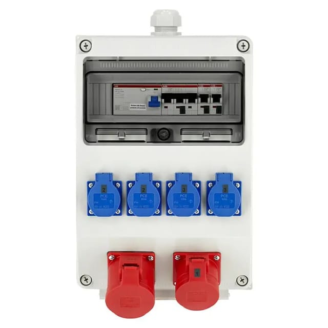 Baustromverteiler Wandverteiler (Anzahl CEE-Steckdosen: 2 Stk., Anzahl Steckdosen Schuko: 4 Stk., IP54)