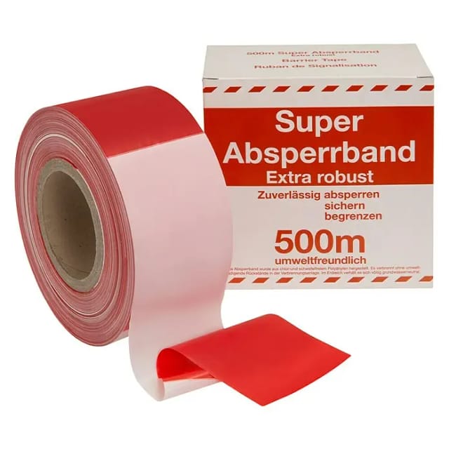 Stabilit Absperrband (L x B: 500 m x 80 mm, Rot/Weiß)