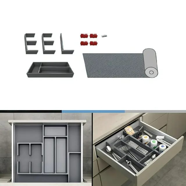 essensa Schubladeneinsatz-Set Connect (Kunststoff, Dunkelgrau)