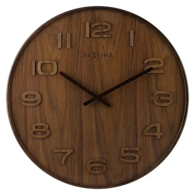 Wanduhr Wood (Durchmesser: 35 cm, Braun)