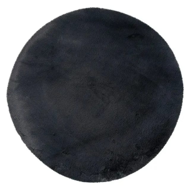 Fellteppich Happy (Graphit, Durchmesser: 120 cm, 100 % Polyester (Flor))