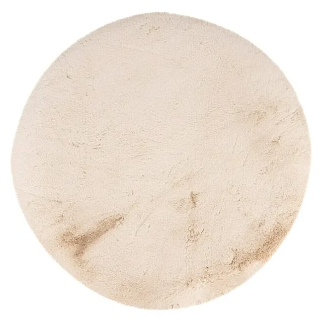 Fellteppich Happy (Beige, Durchmesser: 120 cm, 100 % Polyester (Flor))