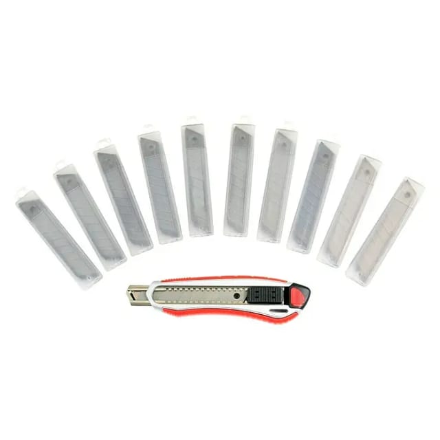 Wisent Cuttermesser (101 -tlg., Klingenbreite: 18 mm, Silber/Rot)