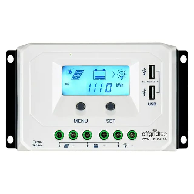 Offgridtec Solarladeregler PWM 12/24-30 (12 V - 24 V, Max. Laststrom: 30 A)
