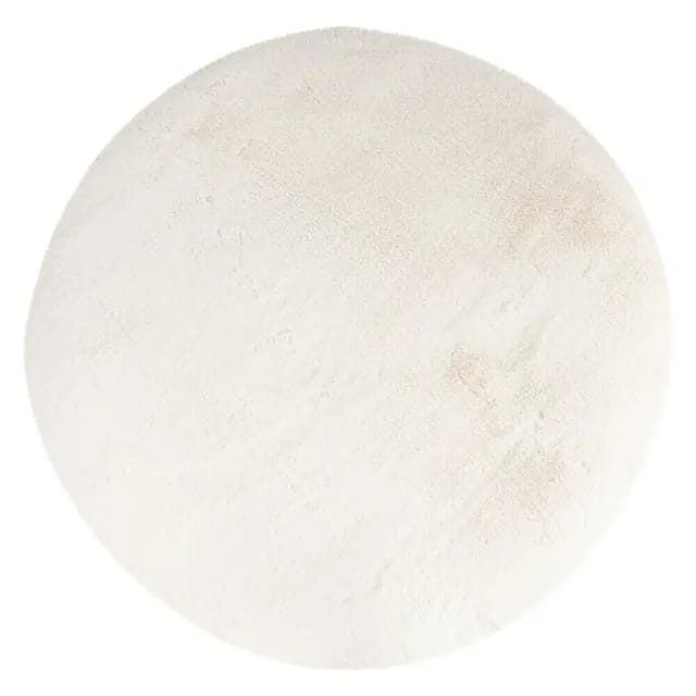 Fellteppich Happy (Elfenbein, Durchmesser: 120 cm, 100 % Polyester (Flor))