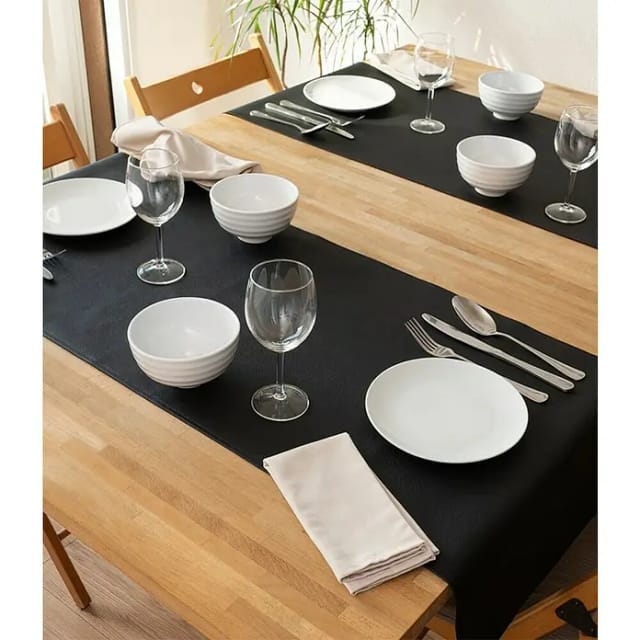 Tischläufer Monaco (140 x 45 cm, Black)