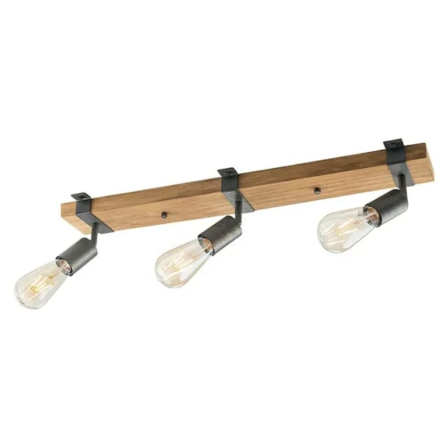 Home Sweet Home Deckenleuchte Denton (10 W, L x B x H: 60 x 9 x 14 cm, Holz,Grau, E27)