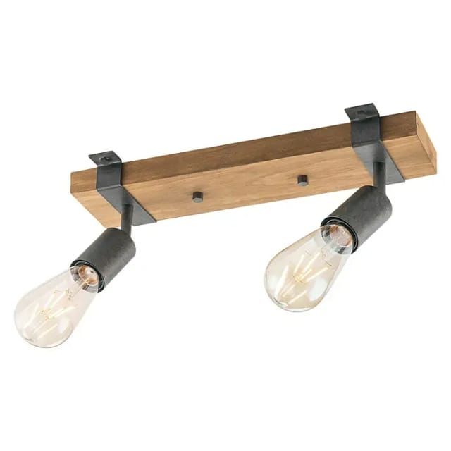 Home Sweet Home Deckenleuchte Denton (10 W, L x B x H: 33,5 x 9 x 14 cm, Holz,Grau, E27)