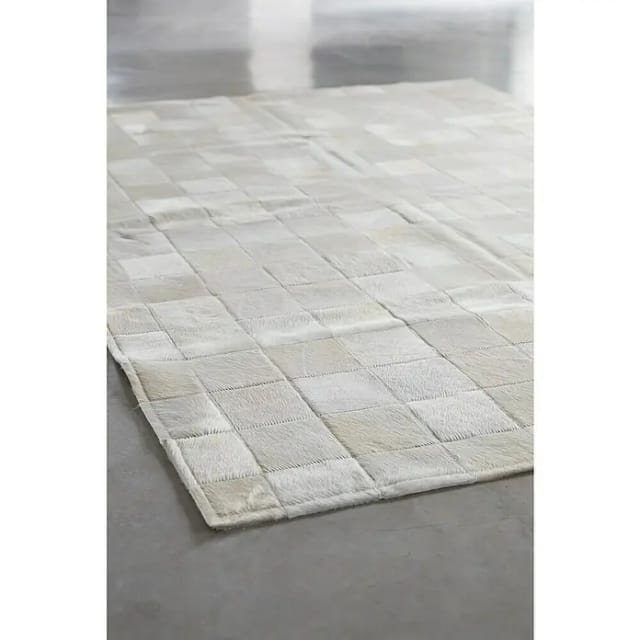Esbeco Kuhfell Patchwork (Weiß, 100 % Echtfell, 180 x 120 cm)
