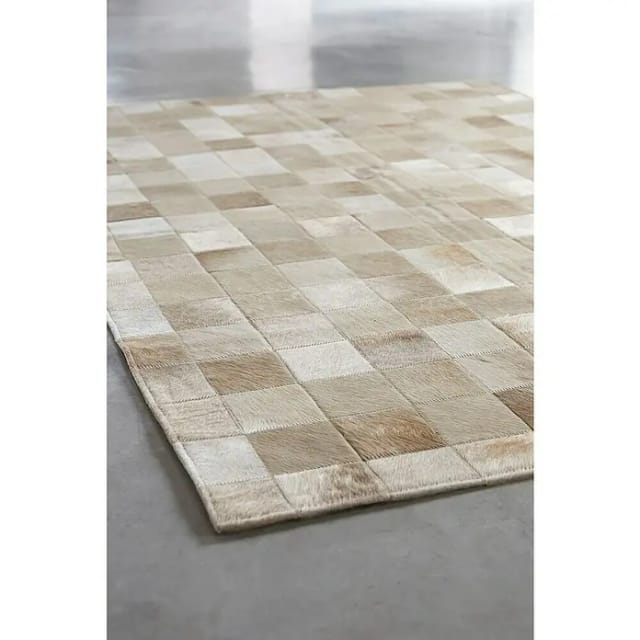 Esbeco Kuhfell Patchwork (Champagner, 100 % Echtfell, 180 x 120 cm)