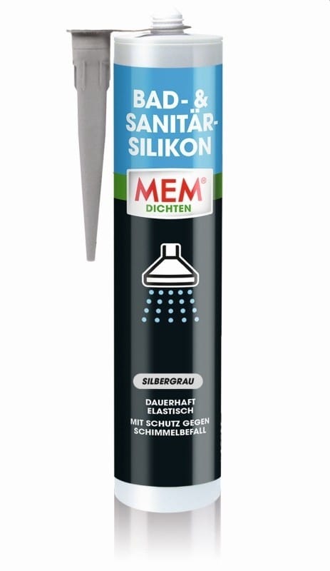 MEM Silikon Bad- & Sanitär-Silikon (Silbergrau, 300 ml)