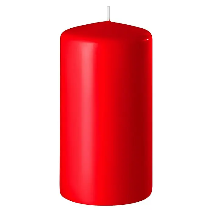 Stumpenkerze Safe (Ø x H: 6 x 8 cm, Rubinrot)